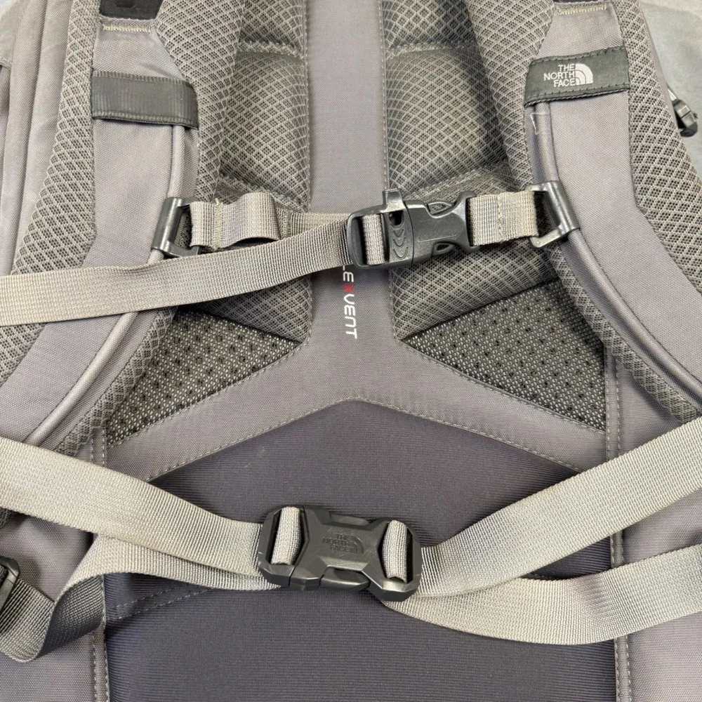 The North Face Surge Backpack Gray Yellow Laptop Bag FlexVent Hiking Travel